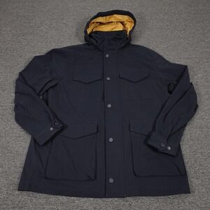The Normal Brand Jacket Mens Large Blue Hooded Softshell Parka Lined Outdoor